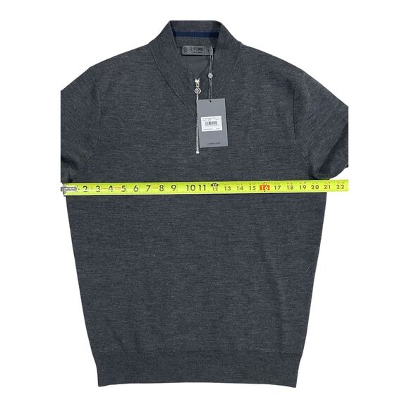 G/Fore G4 Golf‎ Sweater Sleeve Logo 1/4 Zip Small Charcoal Wool NWT MSRP $255 - Picture 2 of 6